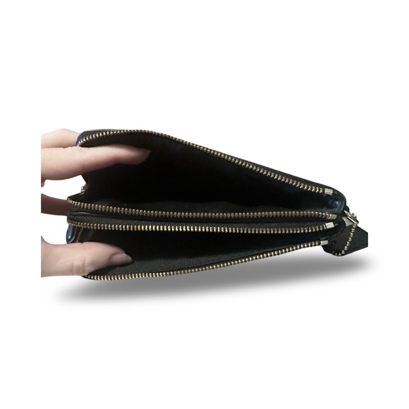 Coach black leather double zip-around wallet hang tag - Picture 5 of 9